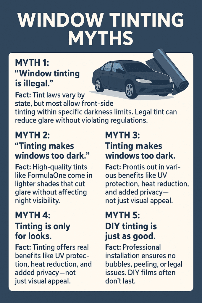 Top 5 Myths About Window Tinting — Busted! window tinting myths
