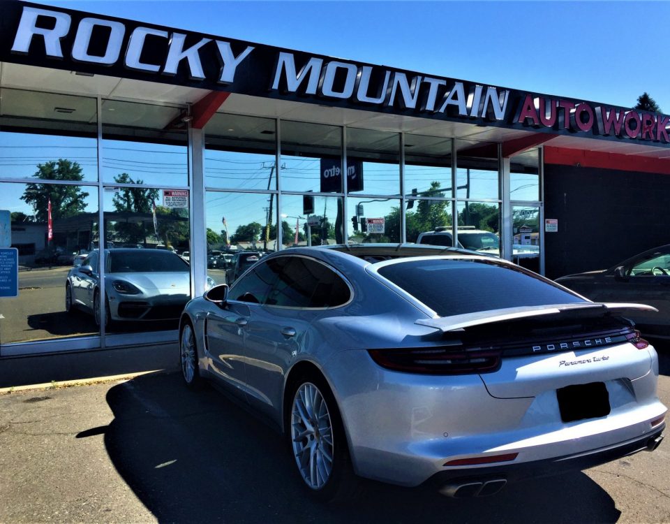 Silver Porsche Panamera Turbo with self-healing paint protection film by Rocky Mountain Auto Works Sacramento